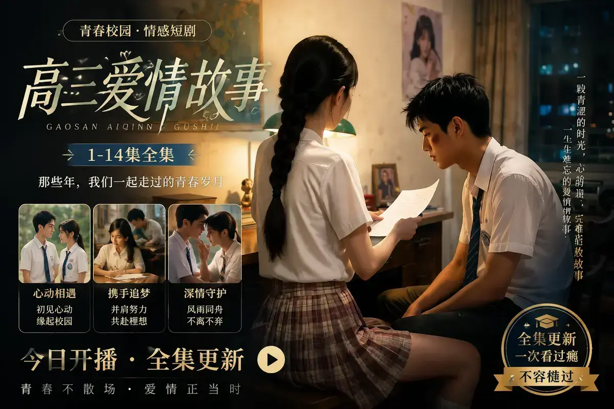 《AI 短剧高三爱情故事》高清完整版在线观看-校园恋曲初见心动误会虐心毕业告白-中字无删减版全集资源网盘下载